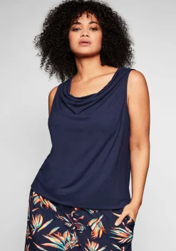 Top mit Wasserfallkragen und Gummibund