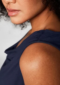 Top mit Wasserfallkragen und Gummibund