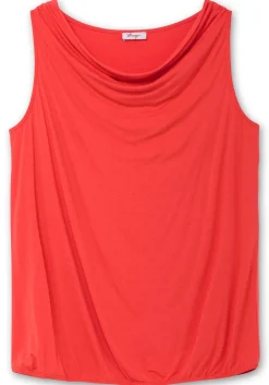 Top mit Wasserfallkragen und Gummibund