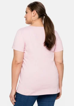 Trachtenshirt mit Hirsch-Druck und Kurzarm