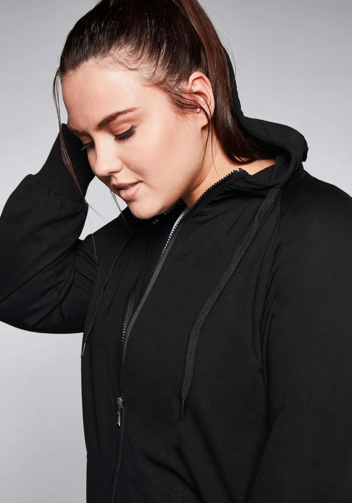 Trainingsjacke mit Kapuze, aus Sweat