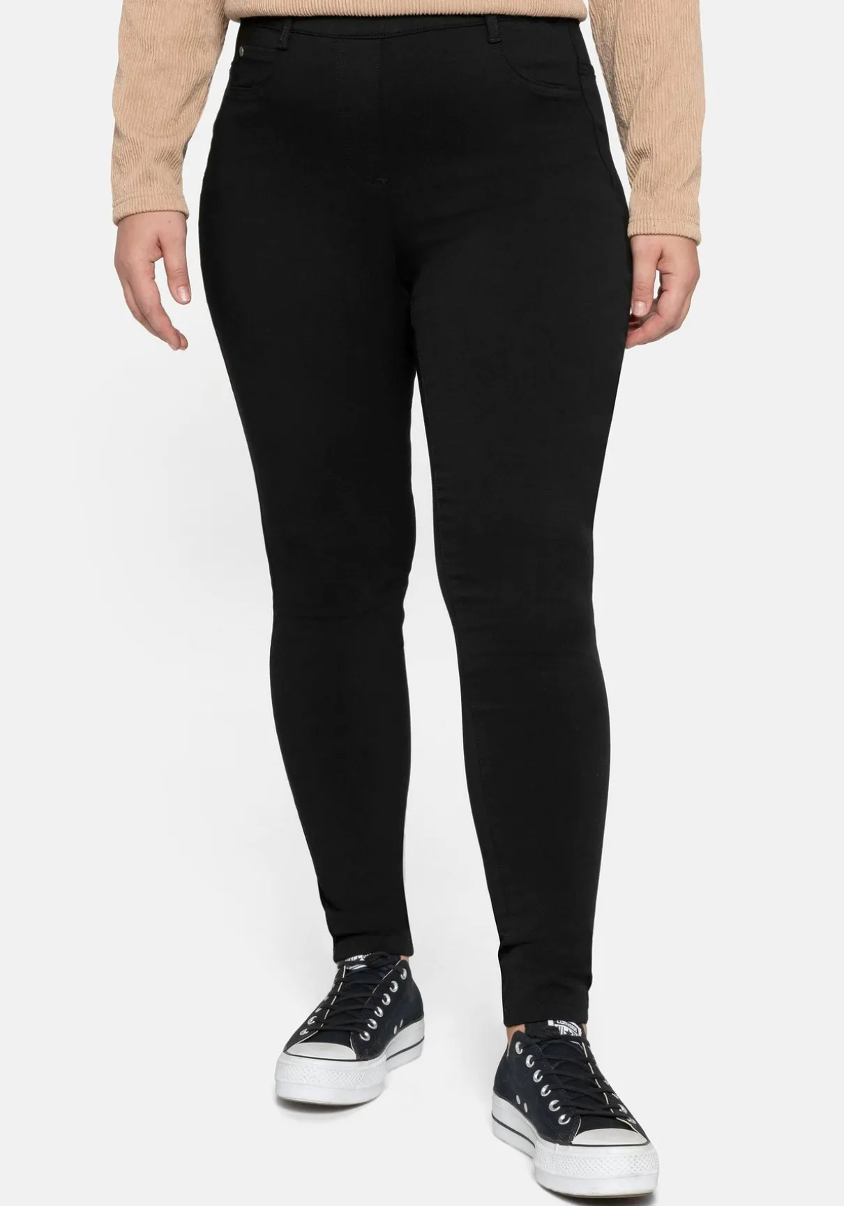 Treggings mit Schlupfbund und Gürtelschlaufen