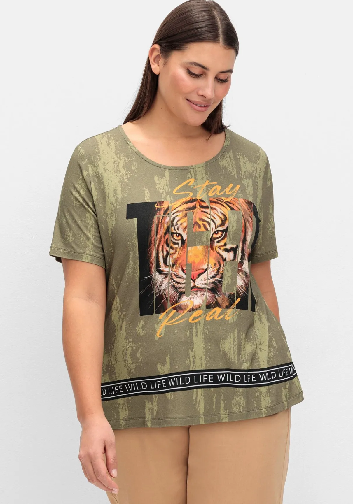 T-Shirt mit Animal-Frontprint