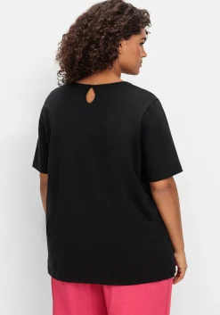 T-Shirt mit Blumen-Applikation