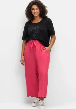 T-Shirt mit Blumen-Applikation