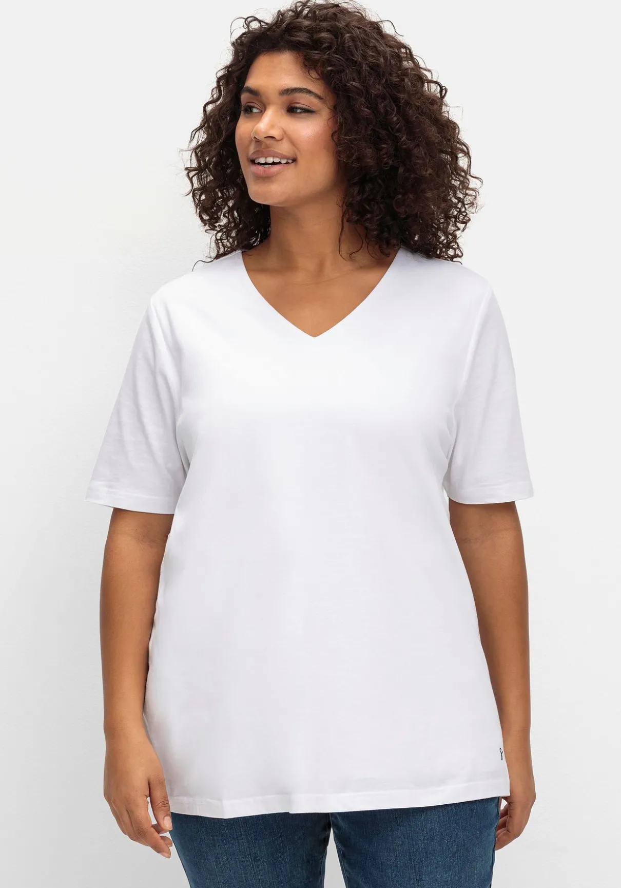 T-Shirt mit doppellagigem Vorderteil