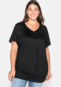 T-Shirt mit Flügelärmeln, aus Viskosejersey