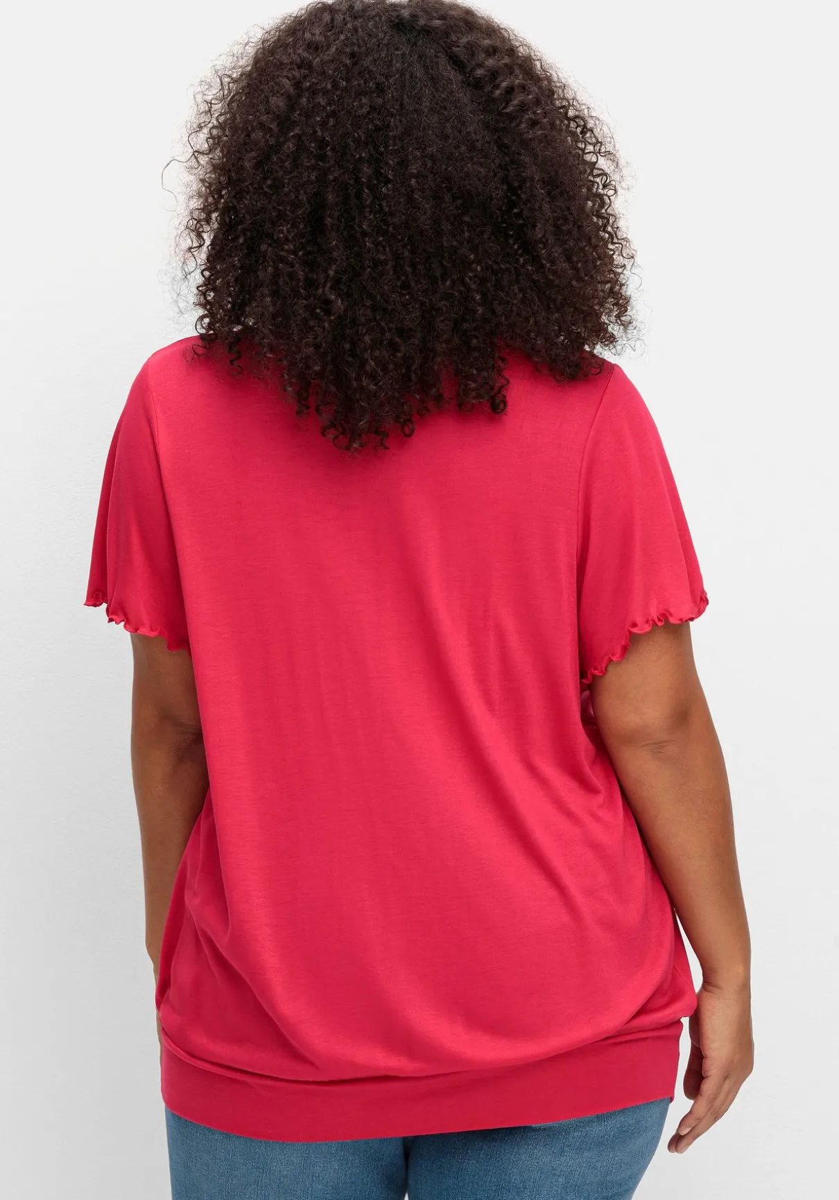 T-Shirt mit Flügelärmeln, aus Viskosejersey