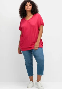 T-Shirt mit Flügelärmeln, aus Viskosejersey