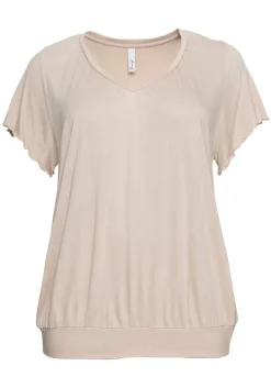 T-Shirt mit Flügelärmeln, aus Viskosejersey