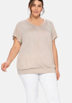 T-Shirt mit Flügelärmeln, aus Viskosejersey