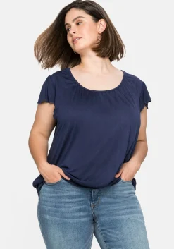 T-Shirt mit Flügelärmeln und breitem Bund