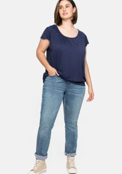 T-Shirt mit Flügelärmeln und breitem Bund