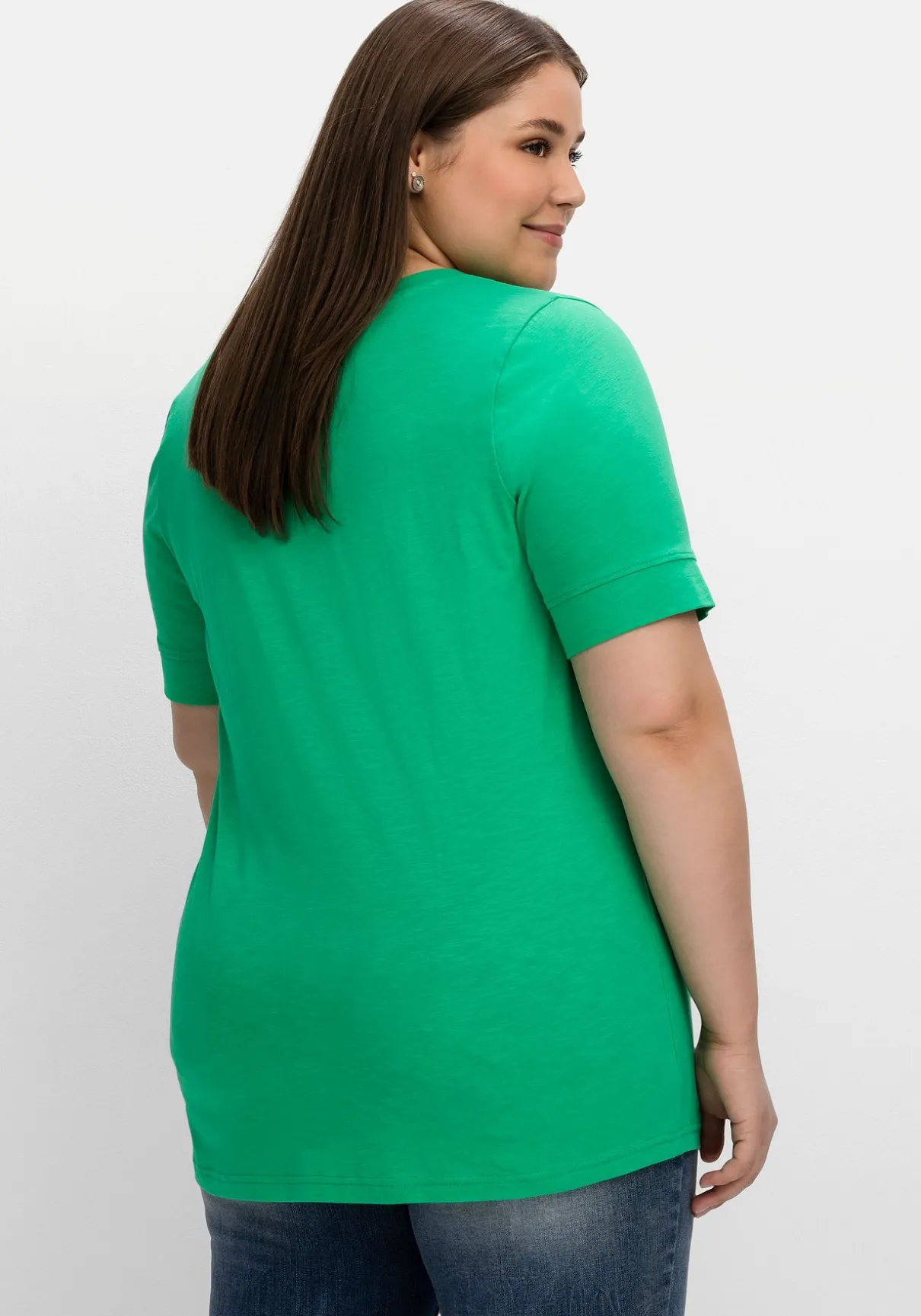 T-Shirt mit gesteppter Falte vorn, aus Jersey