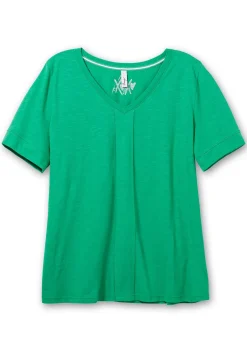 T-Shirt mit gesteppter Falte vorn, aus Jersey