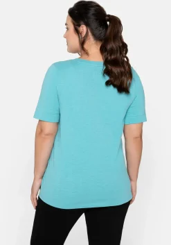 T-Shirt mit gesteppter Falte vorn, aus Jersey