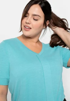 T-Shirt mit gesteppter Falte vorn, aus Jersey