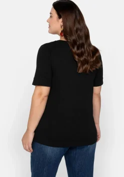 T-Shirt mit gesteppter Falte vorn, aus Jersey