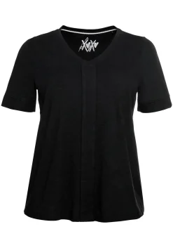 T-Shirt mit gesteppter Falte vorn, aus Jersey