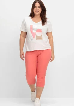 T-Shirt mit Grafikprint und V-Ausschnitt