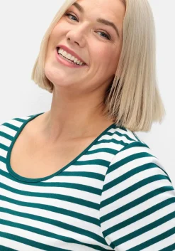 T-Shirt mit Streifen und Rundhalsausschnitt