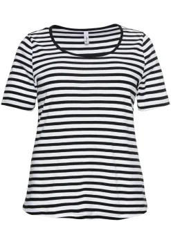 T-Shirt mit Streifen und Rundhalsausschnitt