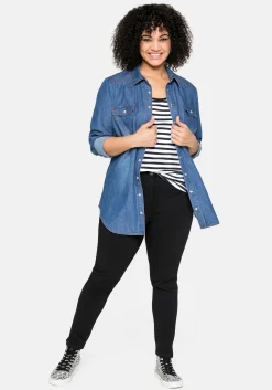 T-Shirt mit Streifen und Rundhalsausschnitt