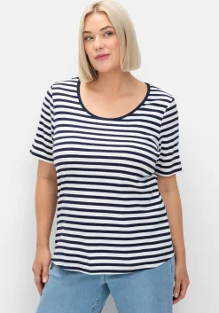T-Shirt mit Streifen und Rundhalsausschnitt
