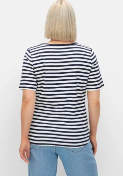 T-Shirt mit Streifen und Rundhalsausschnitt