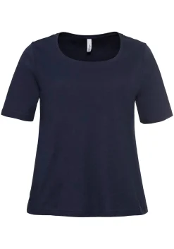 T-Shirt mit tiefem Ausschnitt und längerem Ärmel