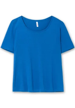 T-Shirt mit tiefem Ausschnitt und längerem Ärmel