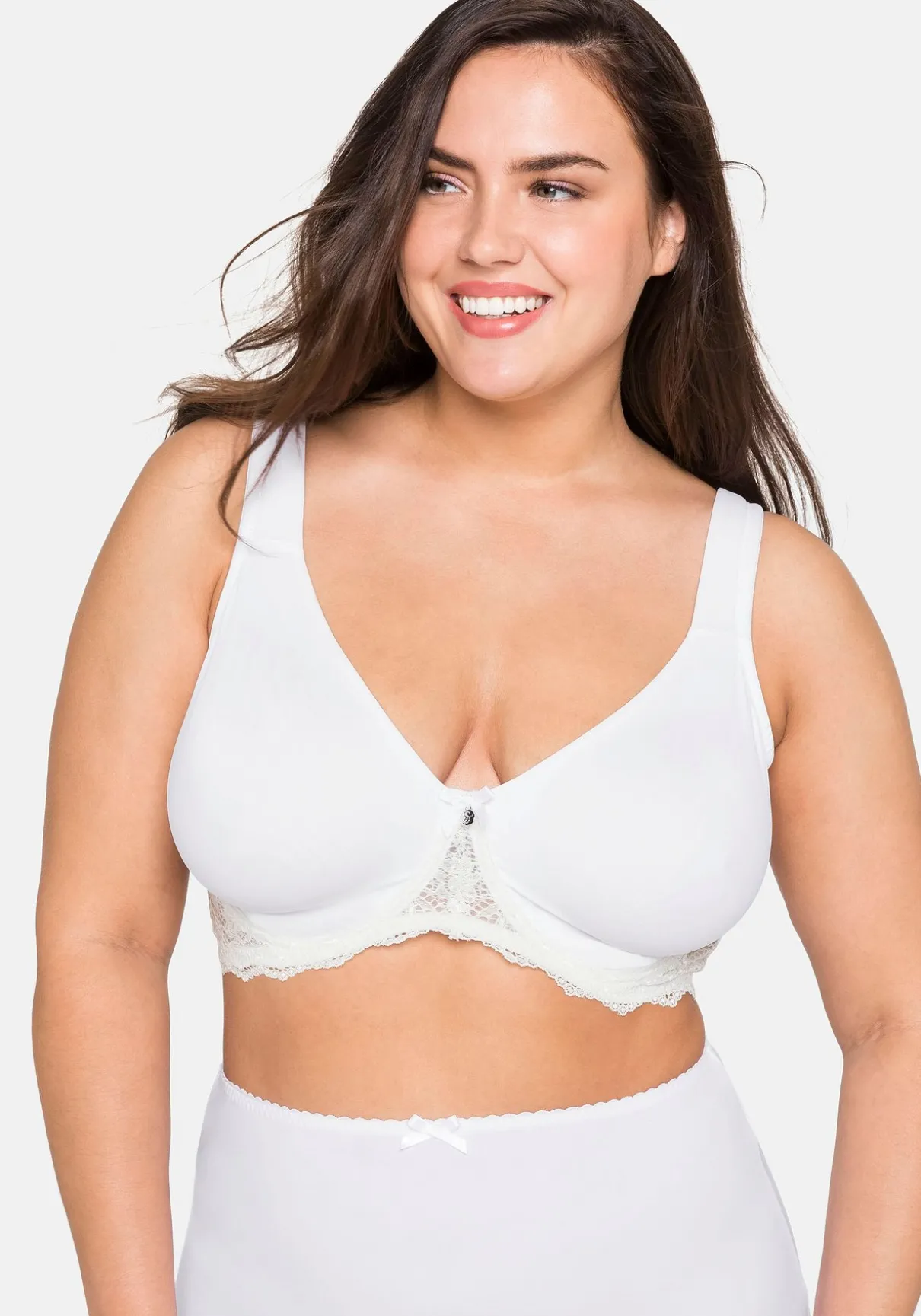 T-Shirt-BH mit Spitze und nahtlosen Cups