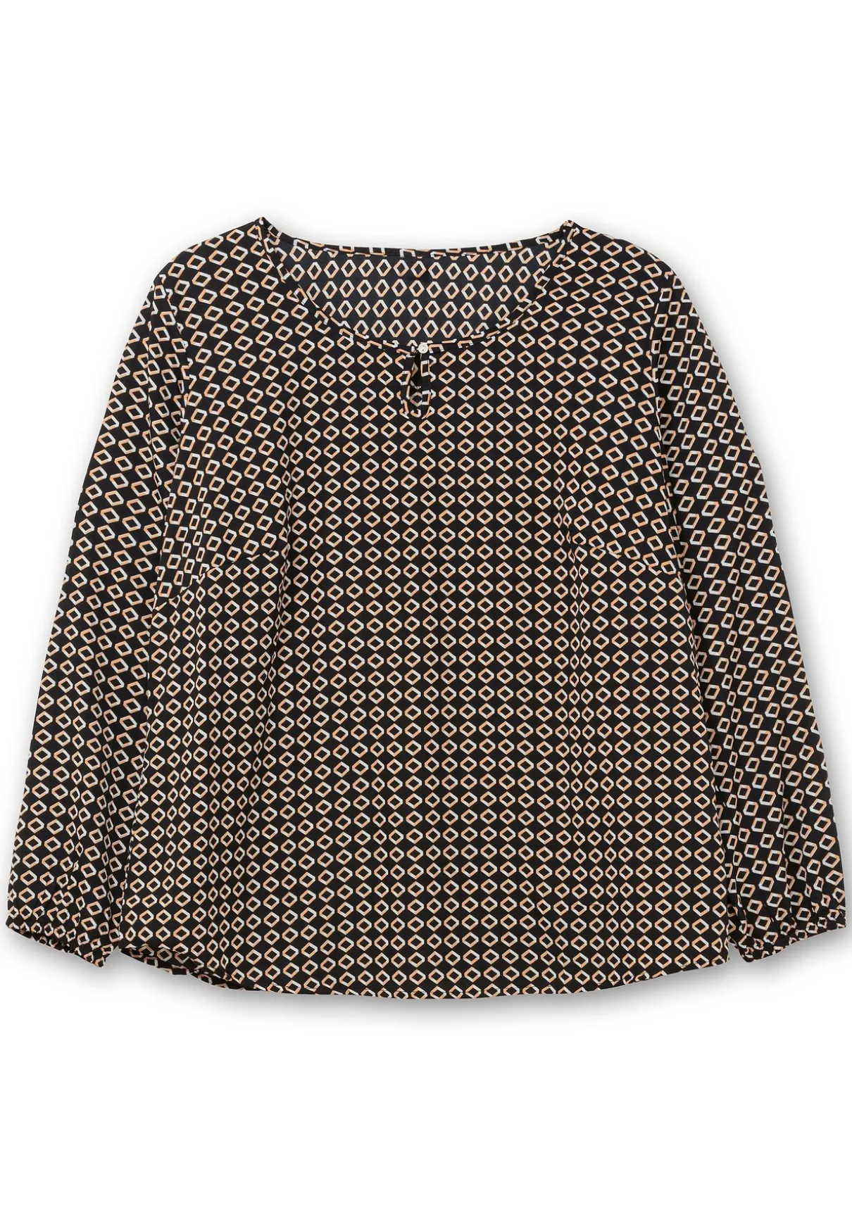 Tunika aus Crêpe, mit Grafik-Alloverdruck