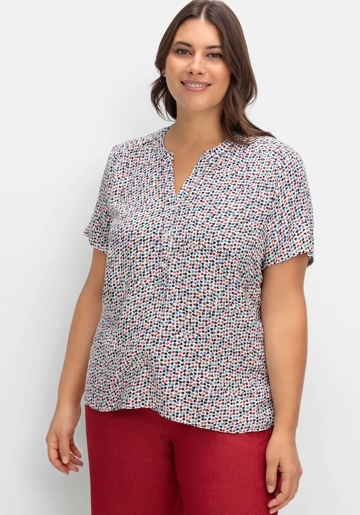 Tunika aus Viskose, mit grafischem Alloverdruck