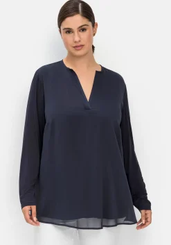 Tunika im Lagenlook aus Chiffon und Jersey