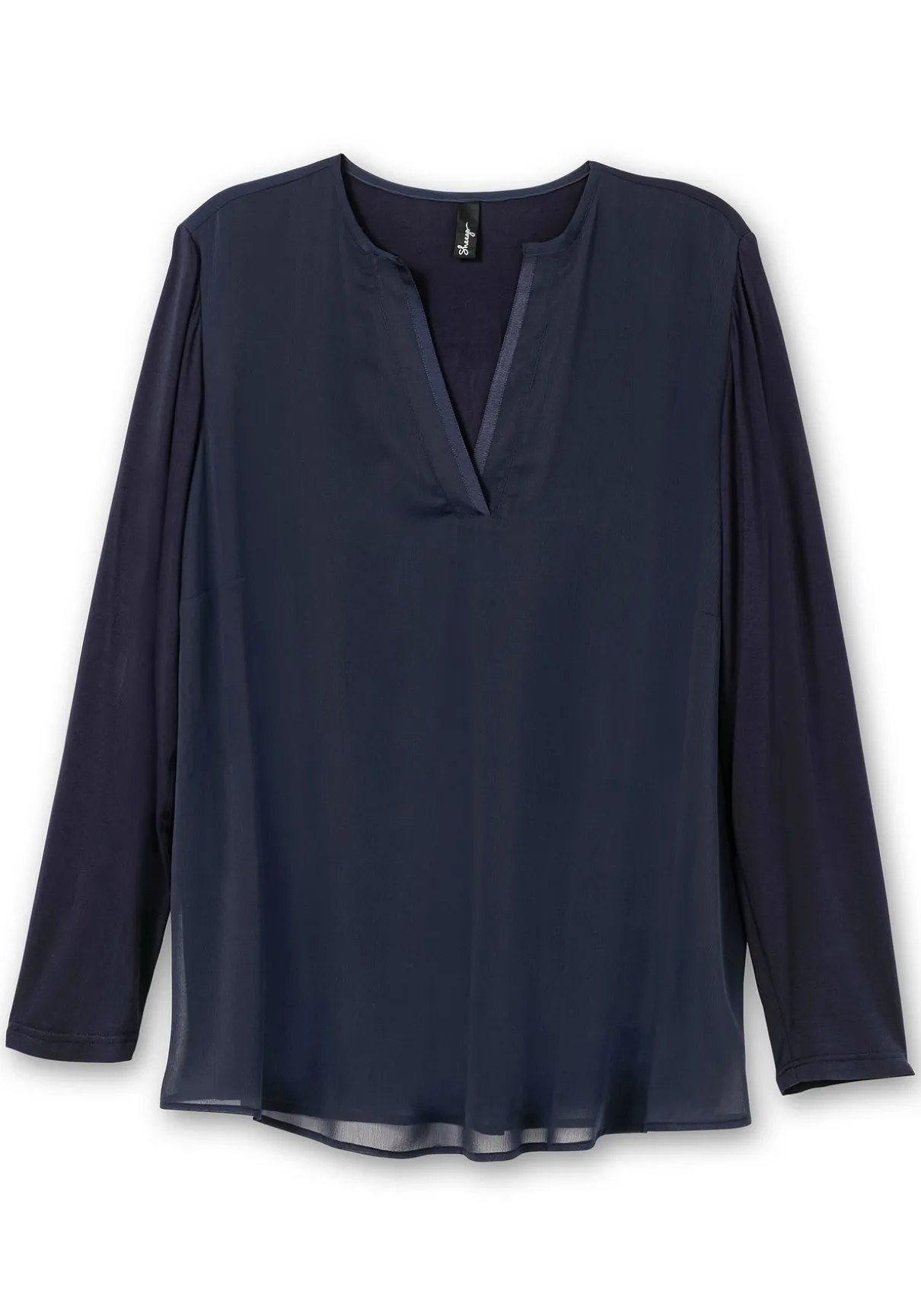 Tunika im Lagenlook aus Chiffon und Jersey