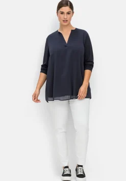 Tunika im Lagenlook aus Chiffon und Jersey