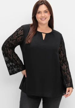 Tunika im Lagenlook, mit Spitzenärmeln