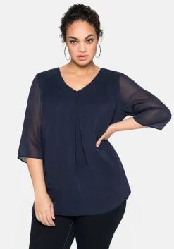 Tunika im Layerlook, mit Chiffon