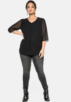 Tunika im Layerlook, mit Chiffon