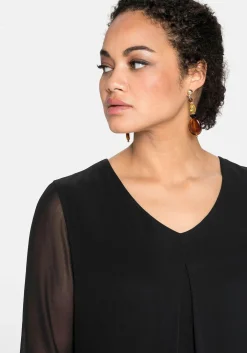 Tunika im Layerlook, mit Chiffon