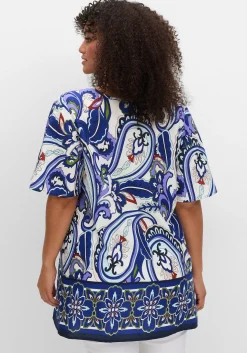 Tunika in A-Linie, im Mustermix, mit Flügelärmeln