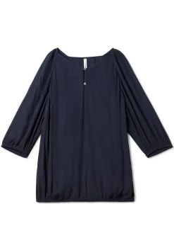 Tunika in Crinkle-Optik, mit Saum-Gummizug