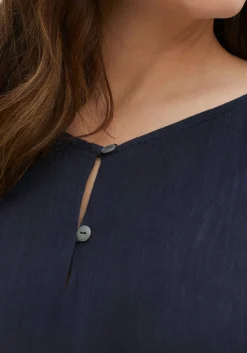 Tunika in Crinkle-Optik, mit Saum-Gummizug