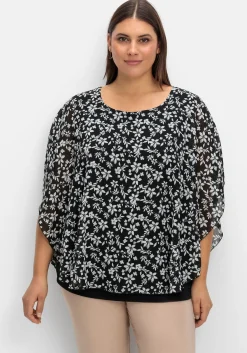 Tunika in Layeroptik, mit Blumenprint