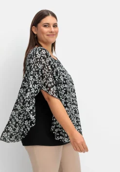 Tunika in Layeroptik, mit Blumenprint