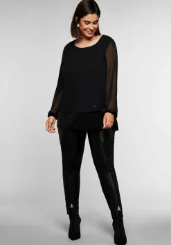 Tunika 2-in-1 Optik, mit Pailletten am Saum, aus Chiffon