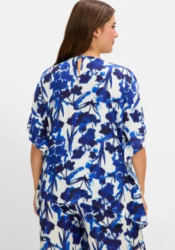 Tunika in Zipfelform, mit Blumendruck