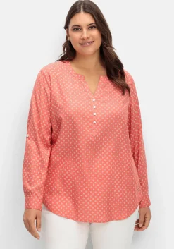 Tunika mit Alloverdruck und Krempelärmeln