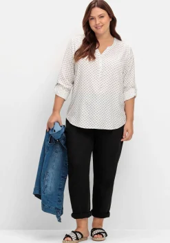 Tunika mit Alloverdruck und Krempelärmeln